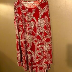 Red/White patterned dress